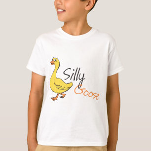 Yellow Hand Drawn Silly Goose Baby Goose Cartoon T-Shirt