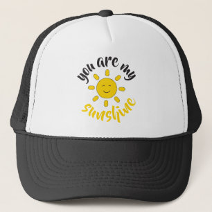 Yellow Hand Drawn Sun Hello Sunshine Image Trucker Hat