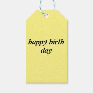 yellow happy birth day gift tage tags