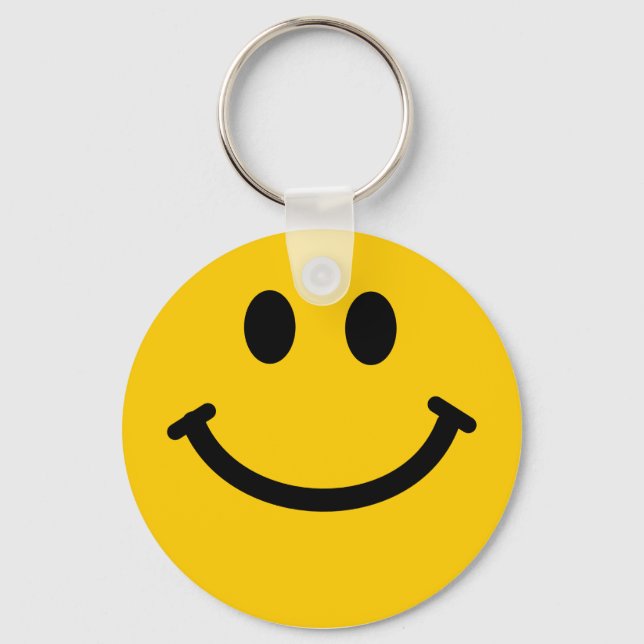 Yellow happy face keychain (Front)