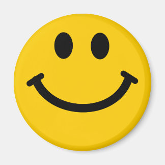 Yellow happy face magnet