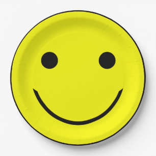 Yellow Happy Face Paper Plates
