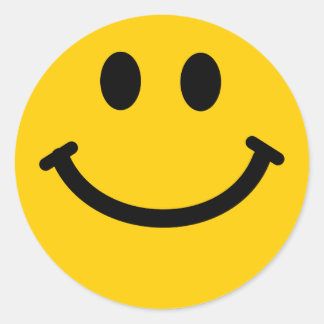Yellow happy face stickers
