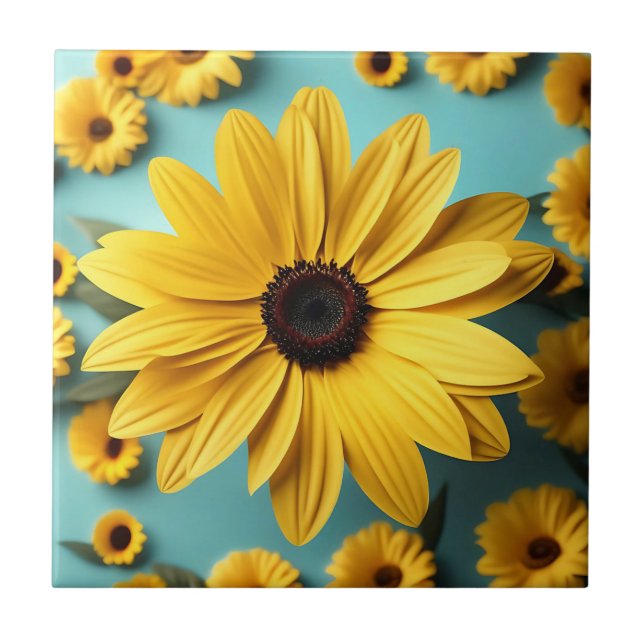 Yellow Happy Floral Tile (Front)