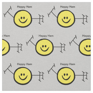 Yellow Happy Ham Radio Logo Fabric to Customise