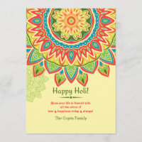 Yellow Happy Holi Invitation