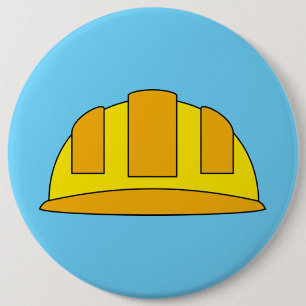 Yellow Hard Hat Cartoon 6 Cm Round Badge