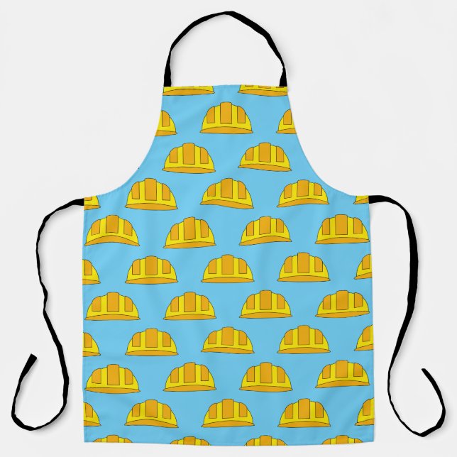 Yellow Hard Hat Cartoon Apron (Front)