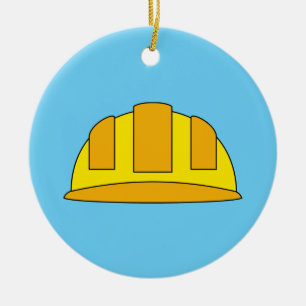 Yellow Hard Hat Cartoon Ceramic Tree Decoration