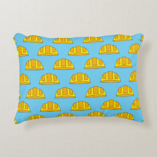 Yellow Hard Hat Cartoon Decorative Cushion