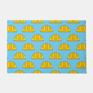 Yellow Hard Hat Cartoon Doormat
