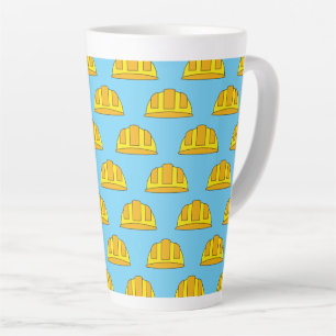 Yellow Hard Hat Cartoon Latte Mug