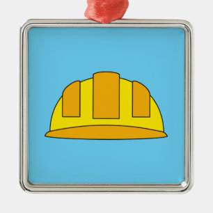 Yellow Hard Hat Cartoon Metal Tree Decoration