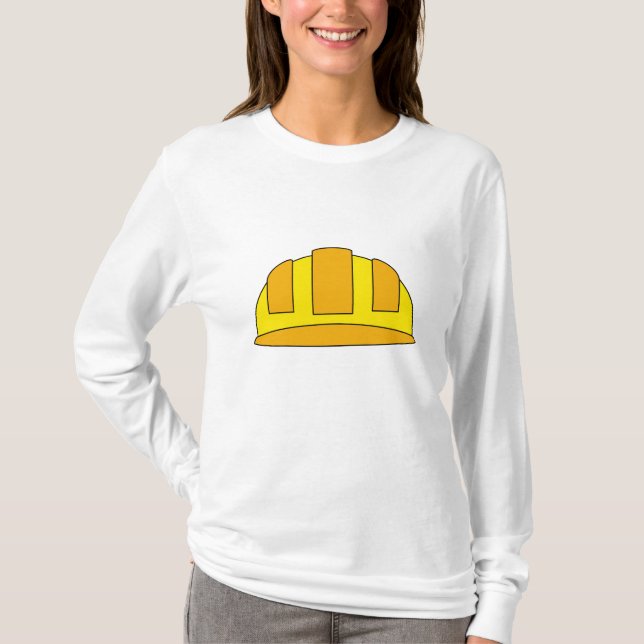 Yellow Hard Hat Cartoon T-Shirt (Front)