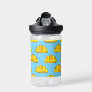 Yellow Hard Hat Cartoon Water Bottle