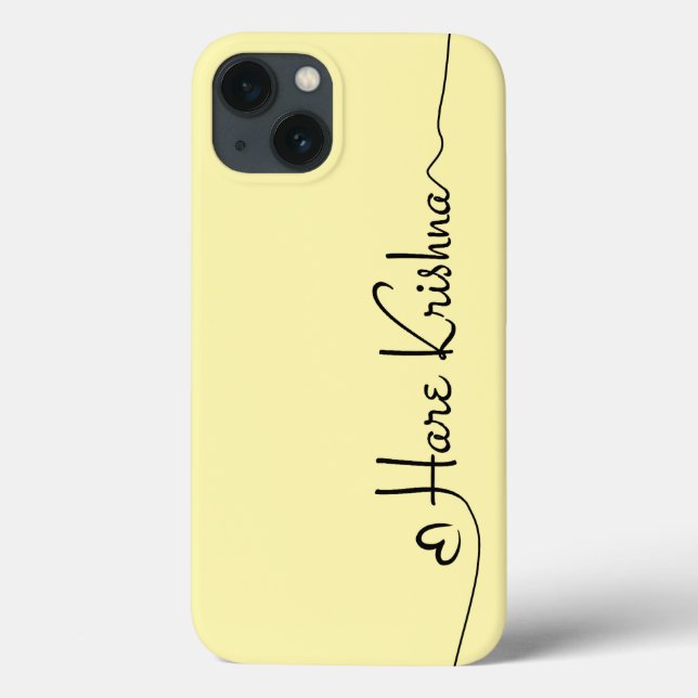 Yellow Hare Krishna typography - spiritual gift Case-Mate iPhone Case (Back)