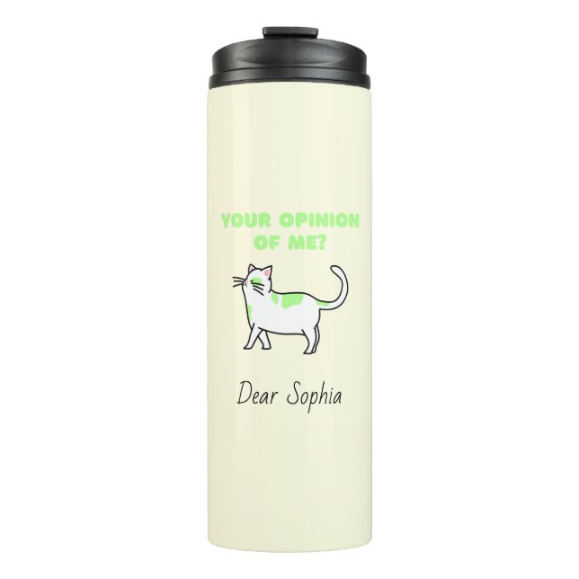 Yellow Haughty Cat   Thermal Tumbler (Front)