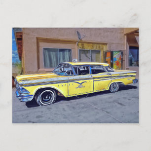 Yellow Havana Taxi Cab Postcard