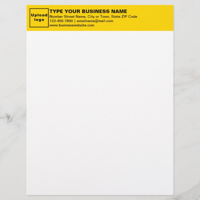Yellow Heading of Business Letterhead (Front)