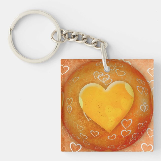 Yellow Heart Acrylic Keychain (Front)