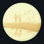 Yellow Heart Beach Wedding Magnet<br><div class="desc">Misty Beach Wedding T-shirts,  Cards,  Magnets,  Buttons,  Stickers,  Aprons,  Mousepads and Wedding Favours Swirled and Grunged</div>