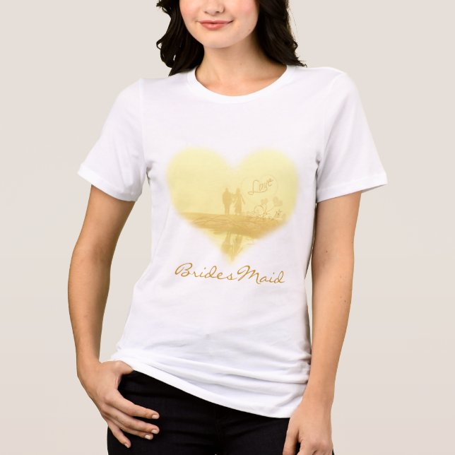 Yellow Heart Beach Wedding Tri-Blend Shirt (Front)