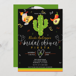 Yellow Heart Cactus Fiesta Love Bridal Shower Invitation