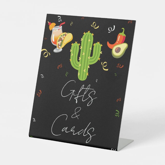 Yellow Heart Cactus Fiesta Love Gifts & Cards Sign (Front)