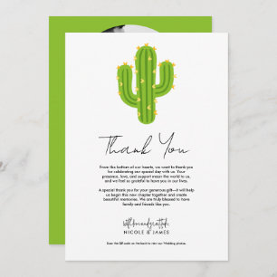Yellow Heart Cactus Fiesta Love Thank You Invitation