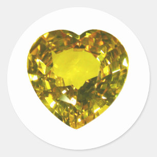 Yellow Heart Classic Round Sticker