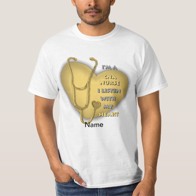 Yellow Heart CNA Nurse T-Shirt (Front)