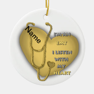 Yellow Heart EMT Ceramic Tree Decoration