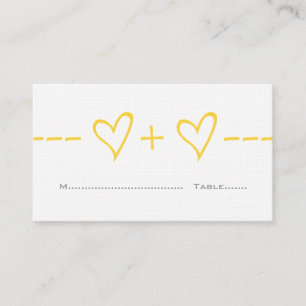 Yellow Heart Equation Place Card