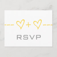 Yellow Heart Equation RSVP Postcard
