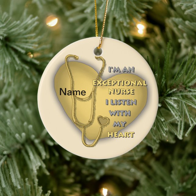 Yellow heart exceptional nurse  ceramic tree decoration (Tree)
