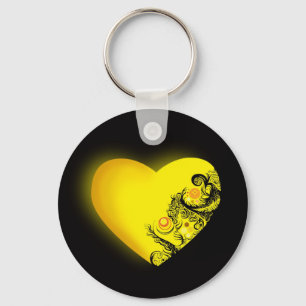 Yellow heart key ring