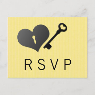 Yellow Heart Lock and Key Response Card