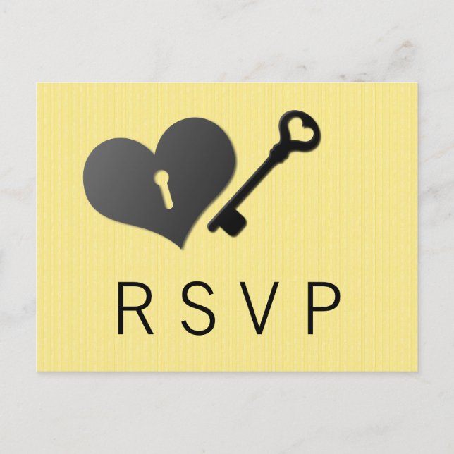 Yellow Heart Lock and Key Response Card (Front)