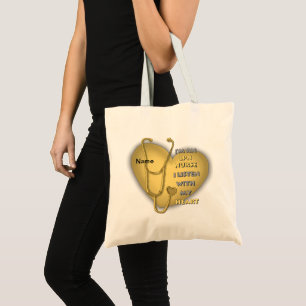 Yellow Heart LPN Nurse tote bag