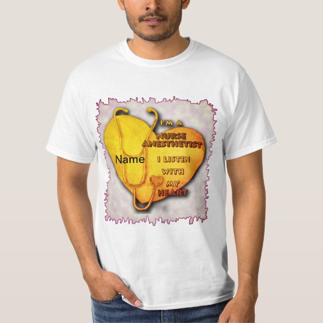 Yellow Heart Nurse Anaesthetist T-Shirt (Front)