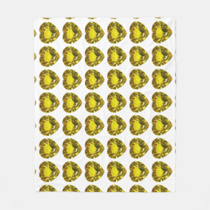 Yellow Heart Pattern Fleece Blanket