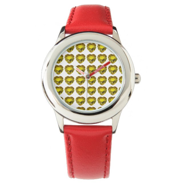 Yellow Heart Pattern Watch (Front)