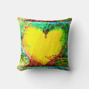 yellow heart pillow