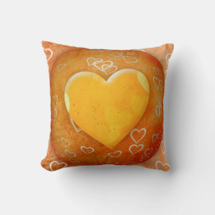 Yellow Heart Pillow