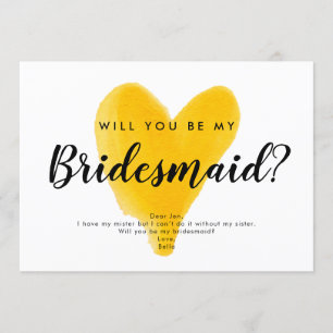 yellow heart watercolor hand lettering calligraphy invitation