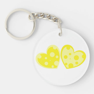 Yellow Hearts Keychain