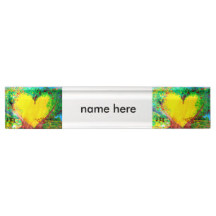 yellow hearts name plate