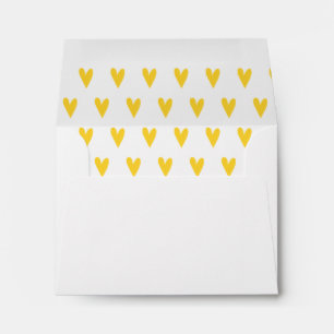 Yellow Hearts Pattern Envelopes