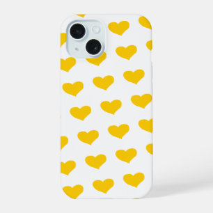 Yellow hearts side by side iPhone 15 case
