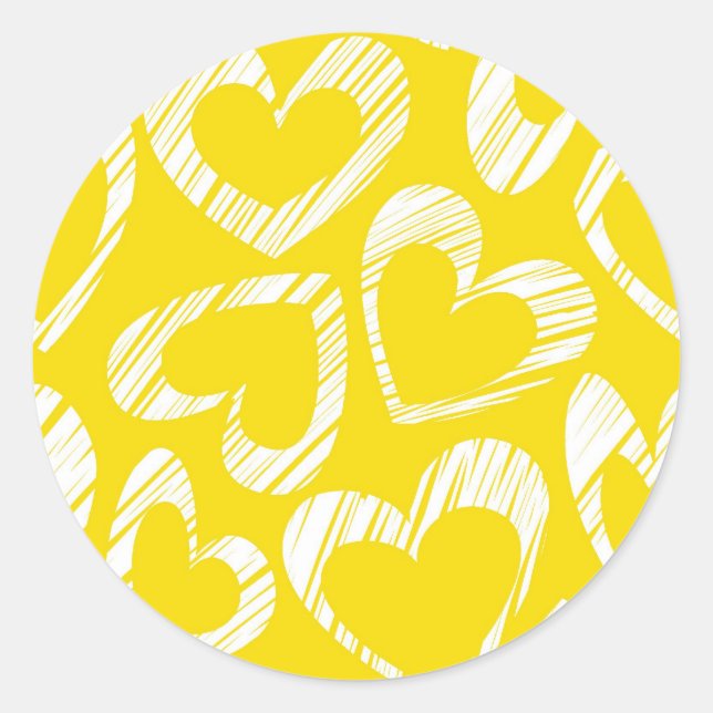 Yellow hearts Sticker (Front)